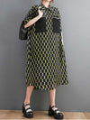 Plaid Print Cotton Pockets Shirt Dress