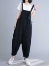 Western-style Plain Cotton Women's Sleeveless Overalls Dungaree