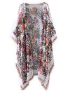 Evatrends cotton gown robe printed kimonos, Outerwear, Chiffon, Nightwear, long kimono, Bat Sleeves, loose fitting, Floral print