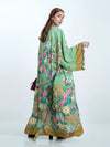 Evatrends cotton gown robe printed kimonos, Outerwear, cotton, Nightwear, long kimono, Long Sleeves, loose fitting, Floral Print with birds print, Belted