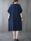Women's Blue Retro Midi Dress