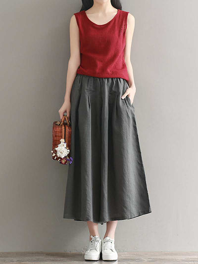 Evatrends Wide-leg Trouser, Bottom, Loose Wide leg, Loose Trouser, Cropped pant, Plain wide leg