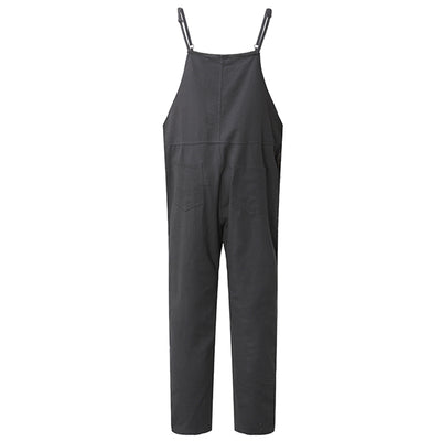 M-5XL Casual Women Side Button Strap Overalls