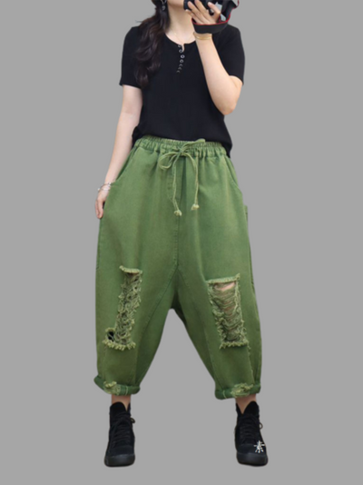 Women's Green Baggy Pants