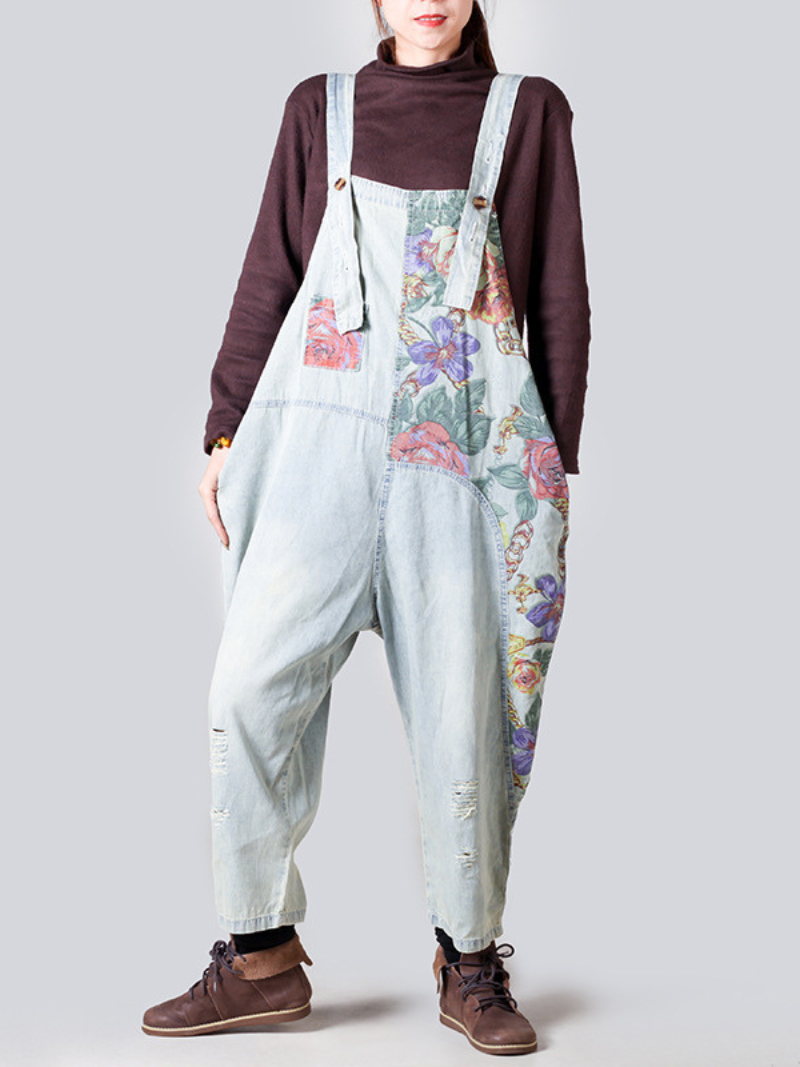 Women's Loose Fitting Mid-Length Dnim Overall 