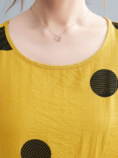 Women's Yellow Round Neck Top