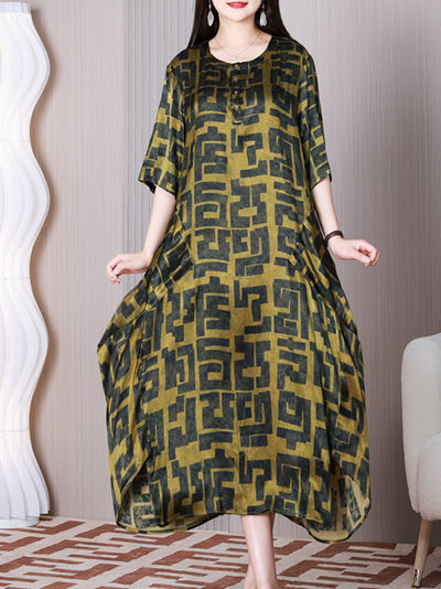 Women's Yellow A-line Dress