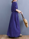 Evatrends kaftan, Cotton, V-neck, Printed, Short sleeves, Embroidered Kaftan Dress, Embroidered , Loose Waist, Long Dress, Beachwear Dress, Embroidered Kaftan Dress