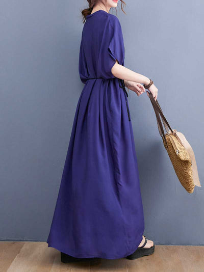 Evatrends kaftan, Cotton, V-neck, Printed, Short sleeves, Embroidered Kaftan Dress, Embroidered , Loose Waist, Long Dress, Beachwear Dress, Embroidered Kaftan Dress