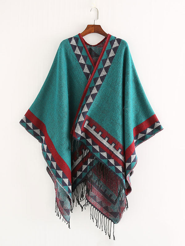 Cardigan de châle ouvert de style ethnique