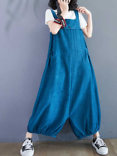 Eva trends Cotton Overall Baggy Dungarees, Plain Overall, ,vintage retro style overall, Adjustable straps, High Waist