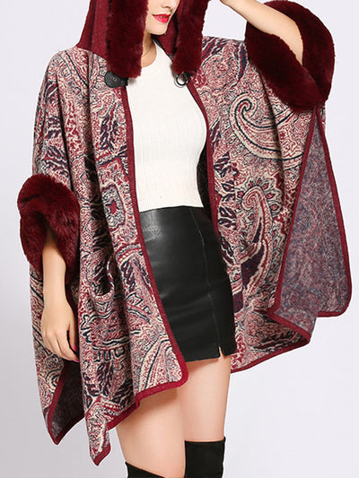Amiable Outfitting Fluffy Plus Size Cape Cardigan