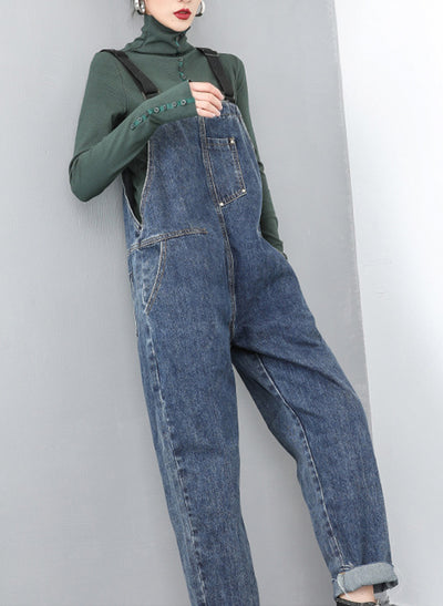 Dungarees, cotton denim, style overall, Non-Stretchable, Painted and washed pattern, Adjustable Straps