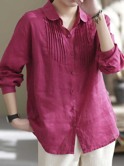 Give Me Reason Pleated Linen Shirt Top