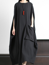 Women's stylish large size Kaftan dress lazy solid color summer dress with pocket