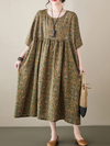 Women's Cotton Coffee Smock Dress