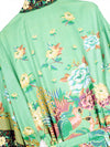 Enlighten Me Green Cotton Women Gown Kimono Duster Robe