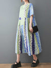 Polka Dot Print Short Sleeves A-Line Dress