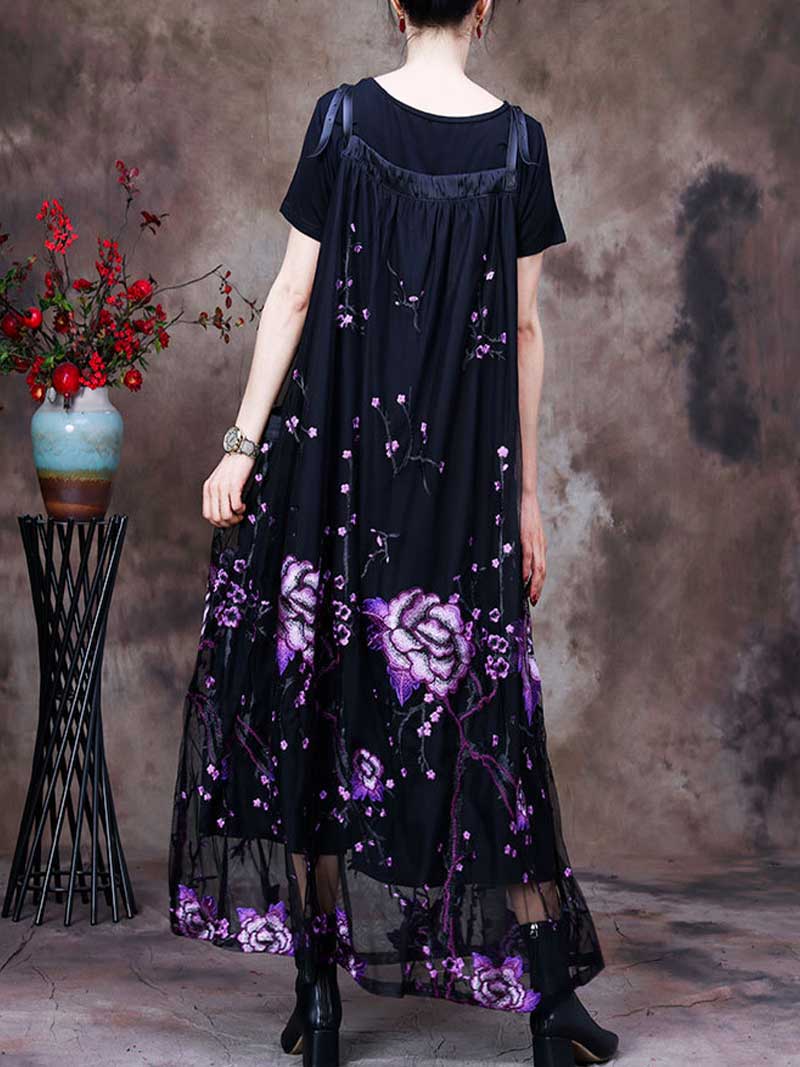 Eva trends maxi dress, Lace dress, floral dress, Maxi dress, Long Dress, Summer dress, Short Sleeves, Vintage Collection, Square neck, Buckle style dress, Printed floral, Maxi Salopette Dress