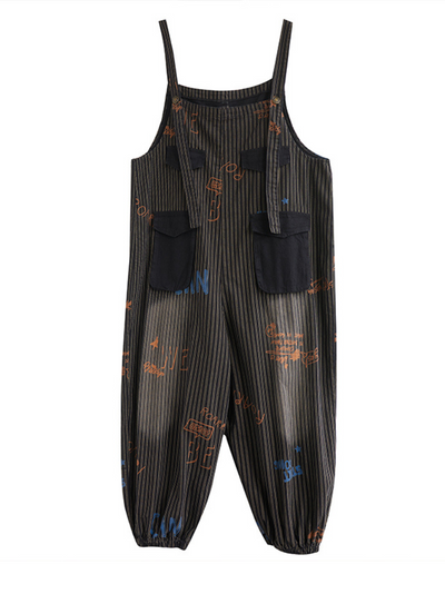 Women's Black Dungarees Overalls