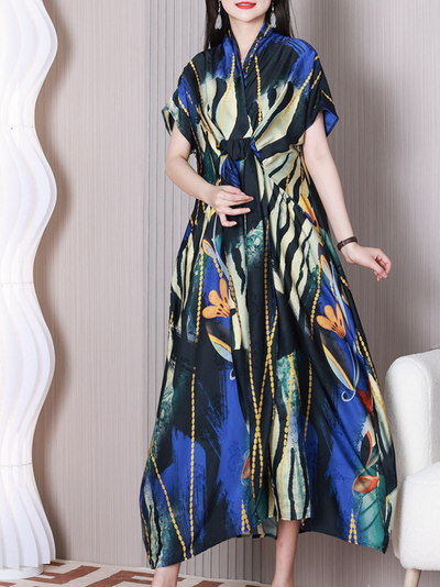 Women's Blue front knot Dress