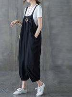 Dungarees cotton denim ripped jeans floral vintage retro style overall