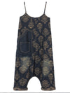 Viviana Vintage Floral Prints Overall Dungarees with Pockets
