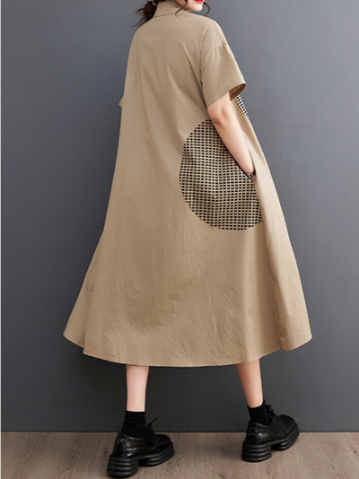 Women's Khaki  A-line Dress