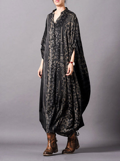 Elegant Women's Long Print Maxi Dress