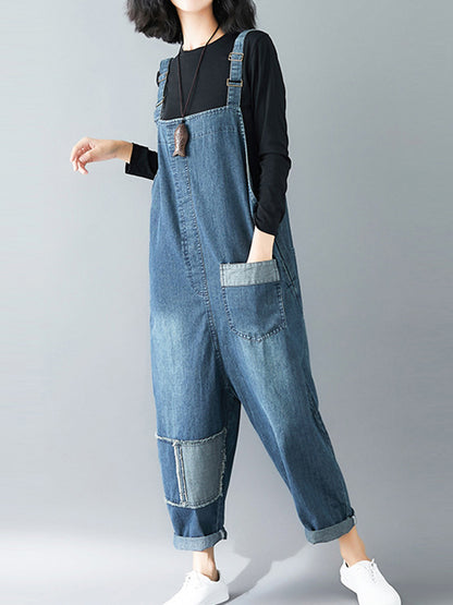 Pocket Style Denim Dungarees