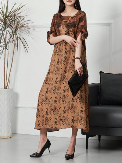 Women's Round Neck Midi-Dress