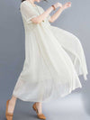 Embroidered Silk A-line Dress