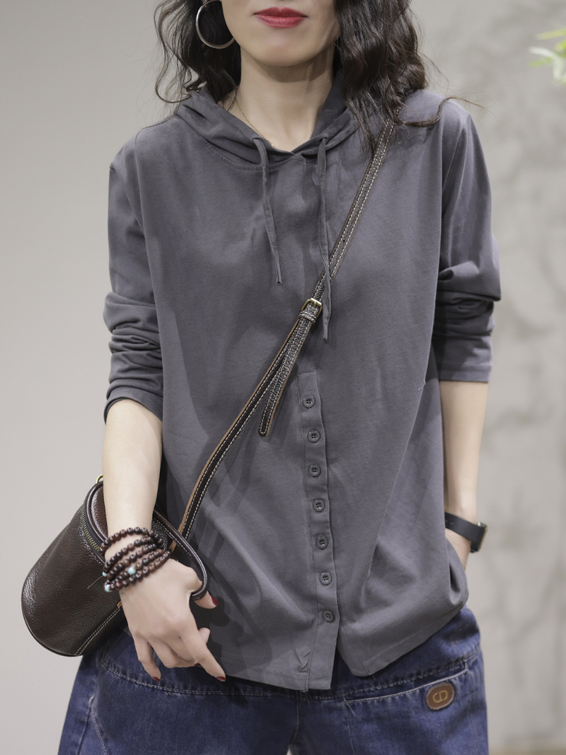 Women's Khaki Hooded Shirt