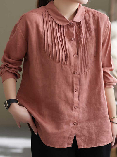 Give Me Reason Pleated Linen Shirt Top