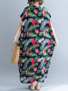 Palm Leaves & Flamingo Plus Size Kaftan Dress