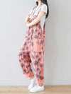 Dungarees cotton denim Printed ,vintage retro style overall, Adjustable straps, double side pockets, comfortable overall