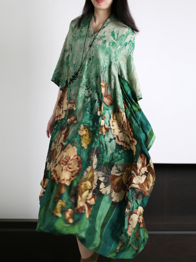 Women's Green A-line Dress
