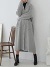 Diamond Long Cardigan Sweater with Pocket