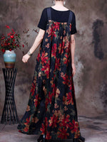 Women's Flower Printed Salopette Dress