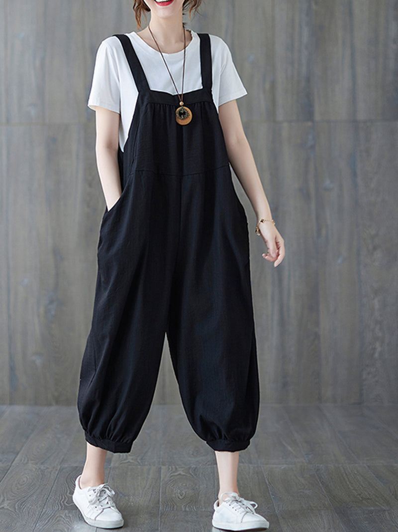 Dungarees cotton denim ripped jeans floral vintage retro style overall