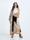 Beachwear & Partywear Floral Print Beige Color Cotton Long Length Gown Kimono Duster Robe