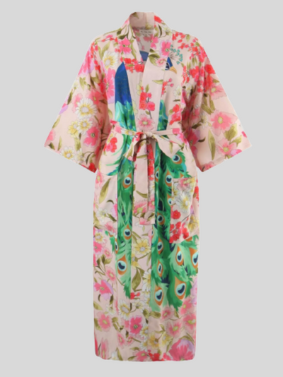 Women's Peacock Print Kimono Jacket
