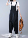 Western-style Plain Cotton Women's Sleeveless Overalls Dungaree