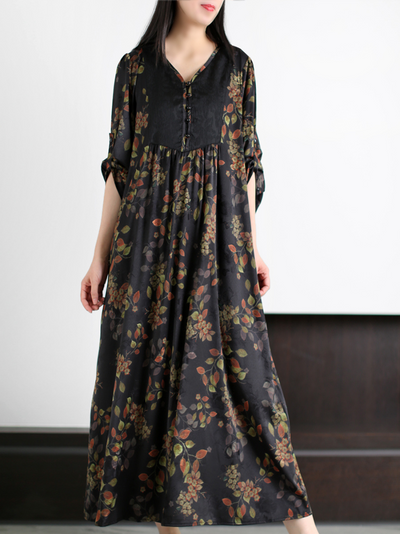 Women's Black Loose A-line Dress