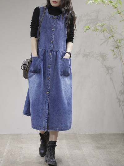 Women's Denim A-line Dress