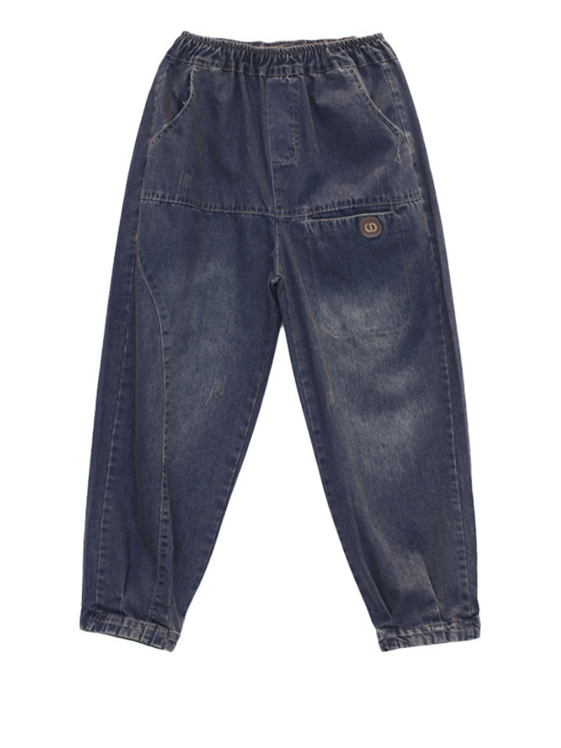 Women's Harem Cotton Blue Pants 
