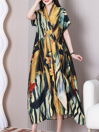 Women's Yellow front knot Dress