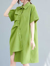 Cotton Short Sleeves Shirt Dress