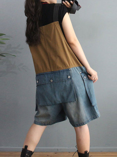 Dungarees, denim, vintage retro style overall, Short Dungaree