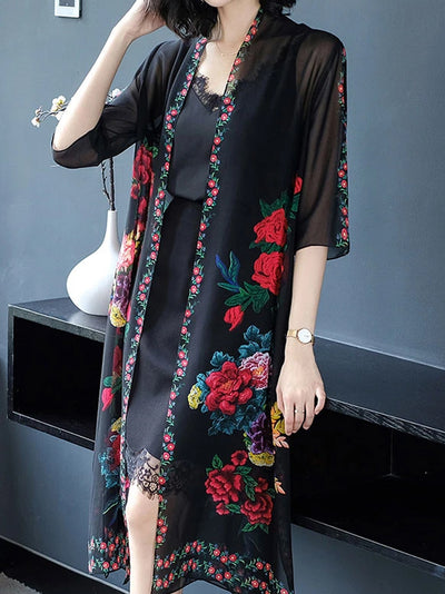 Evatrends cotton gown robe printed kimonos